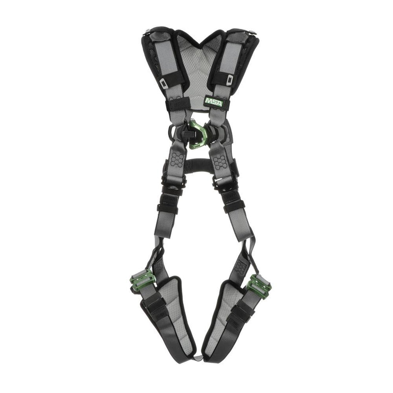 V-FIT Safety Harness - Quick-Connect Leg Straps, Back D-Ring, Shoulder & Leg Padding - MSA
