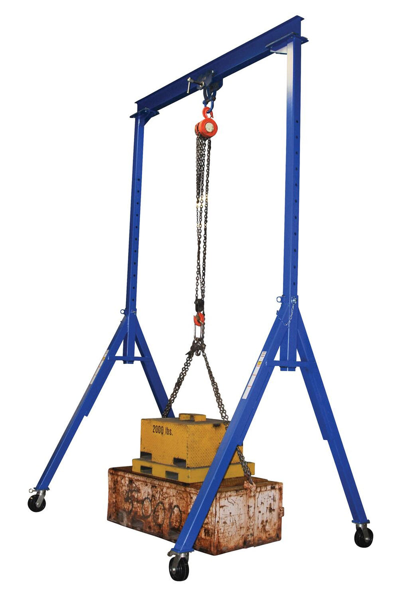 3 Ton Gantry Crane, 10'-0" Span, 16'-0" Height Under Beam, Adjustable Height