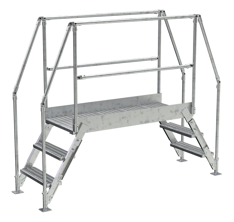 Crossover Ladder - 3 Step, 60" Platform - Aluminum - Vestil