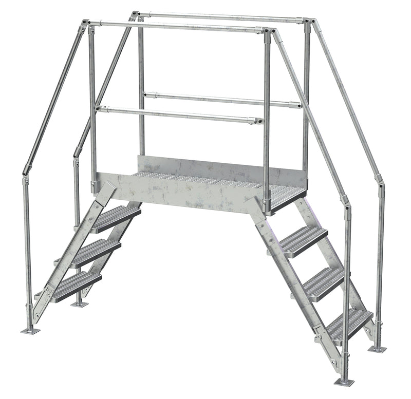 Crossover Ladder - 4 Step, 48" Platform - Aluminum - Vestil