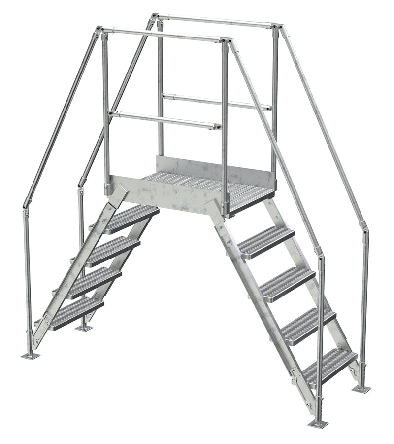Crossover Ladder - 5 Step, 36" Platform - Aluminum - Vestil