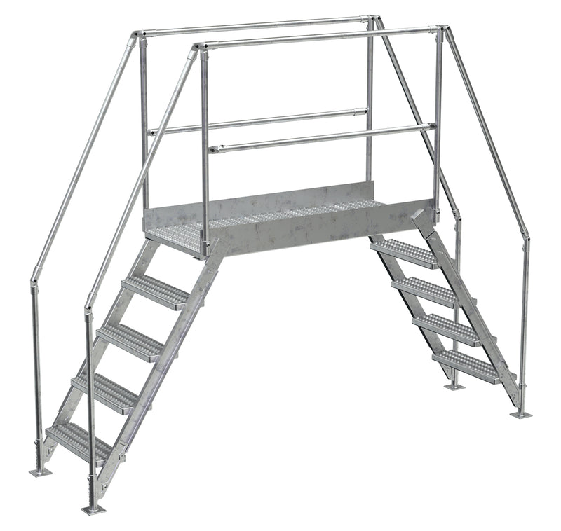 Crossover Ladder - 5 Step, 60" Platform - Aluminum - Vestil