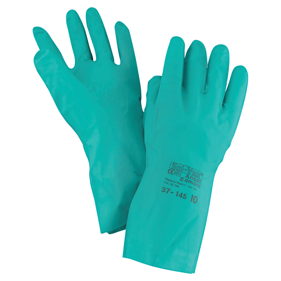 Solvex 37-145 Nitrile Gloves Size 10 5-Case Bundle – 12 Pairs/Pack (60 Pairs Total) - 012-37-145-10 - AlphaTec