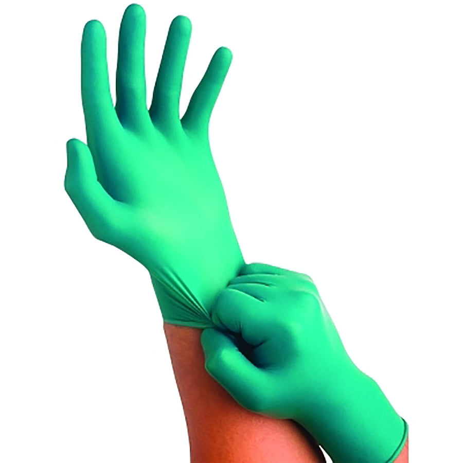 TouchNTuff® Nitrile, Powder Free Disposable Gloves- 10 Boxes, 100 Per Box (1,000 Gloves Total) - Green – Ansell