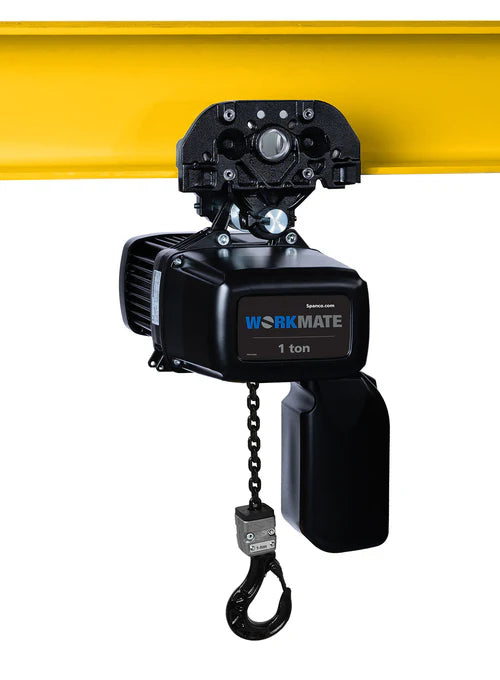 2 ton Electric Chain Hoist - Two Speed 460v Three Phase - Push Trolley - Spanco Workmate