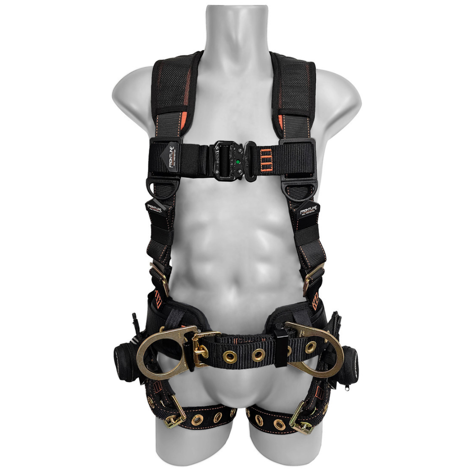 Construction Full Body Harness with Tongue Buckle Legs and Trauma Straps - 100CTB Combat™ - Frontline
