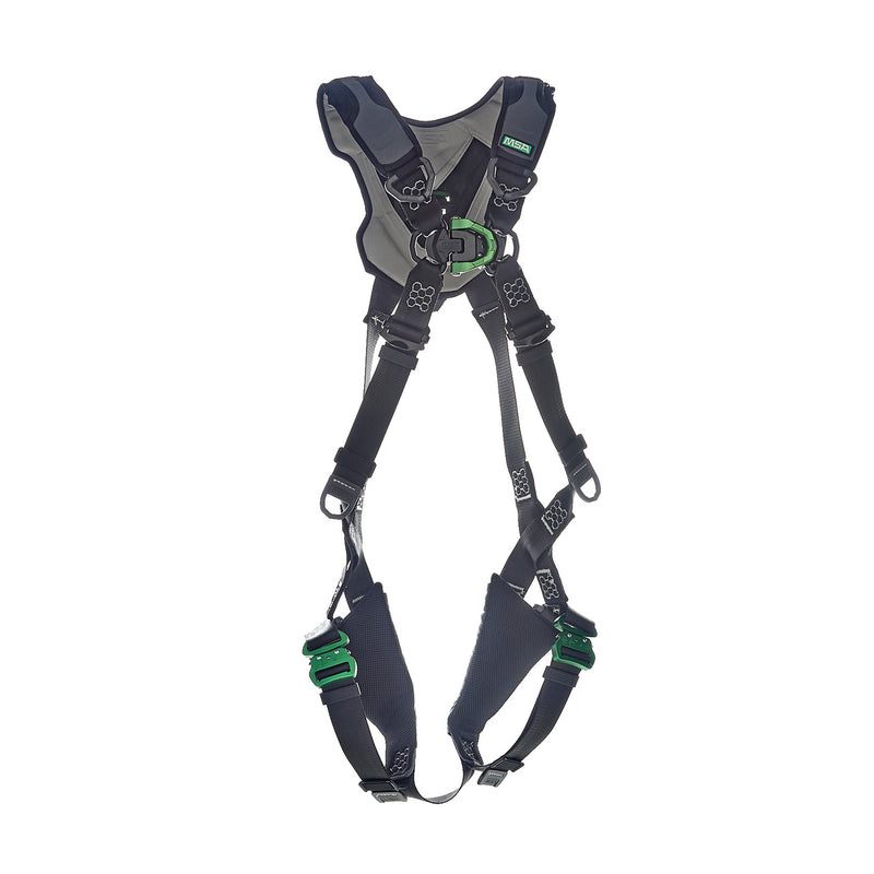V-FLEX Safety Harness - Quick-Connect Leg Straps, Back & Chest D-Ring, Shoulder & Leg Padding - MSA