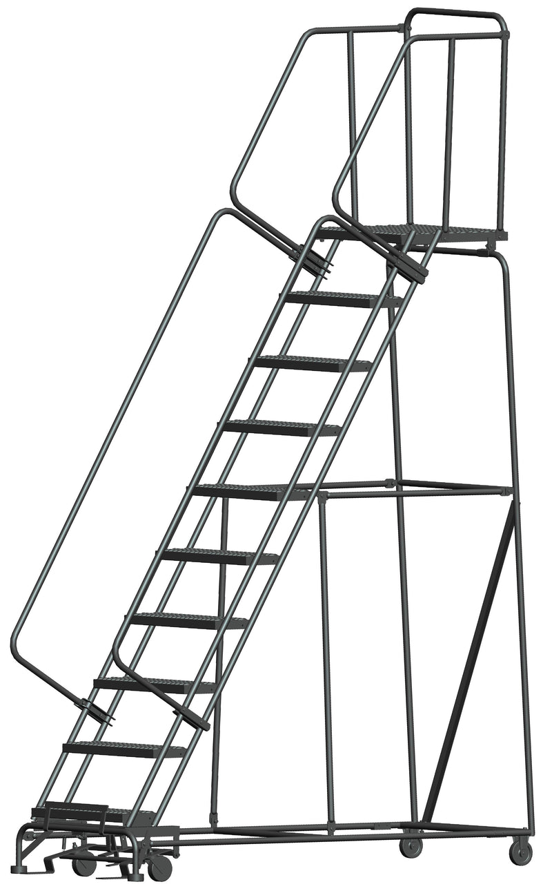 Rolling Ladder - M-2000 Series - 10 Step, Handrails - Ballymore