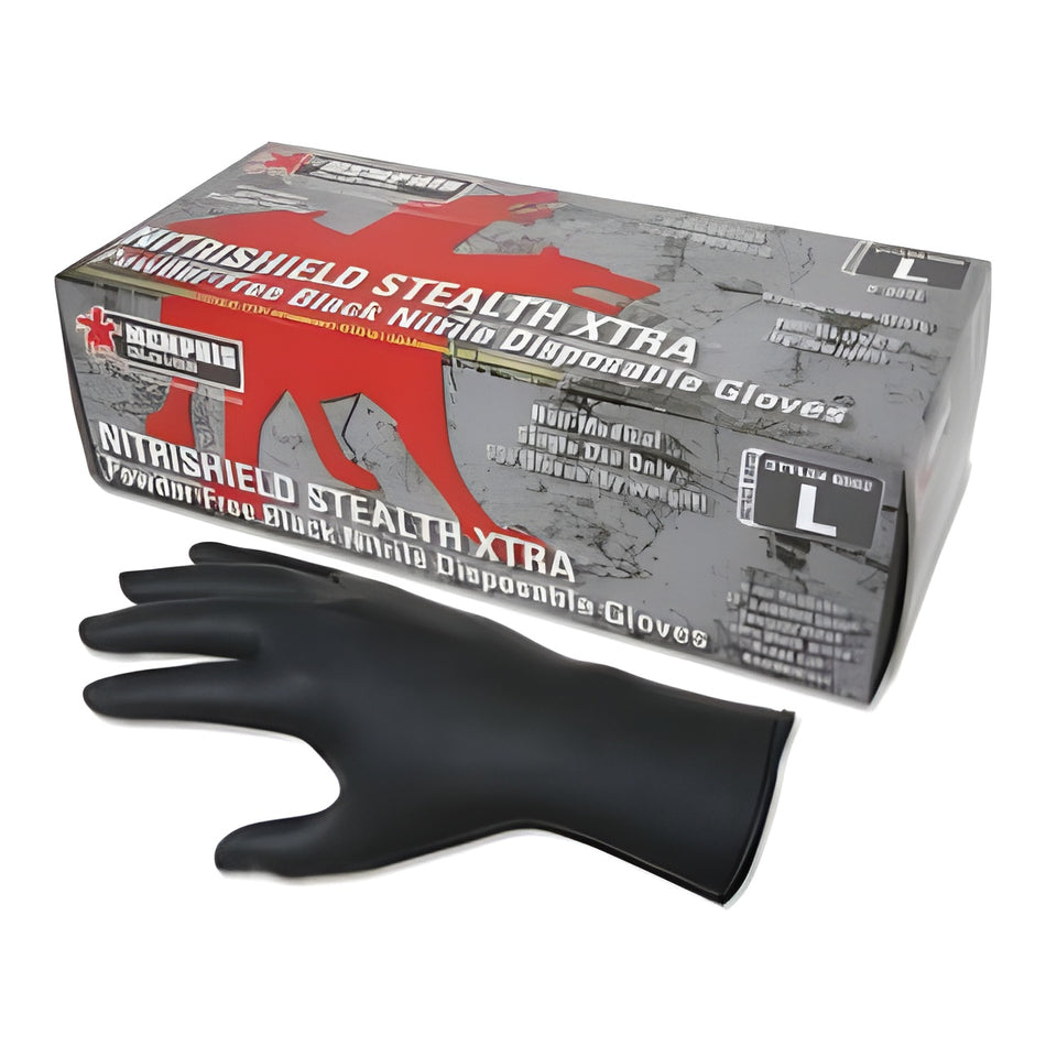 NitriShield Stealth Xtra™ Nitrile Disposable Gloves 10-Case Bundle – 100/Box (1,000 Gloves Total) - MCR Safety