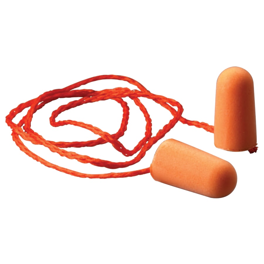 Foam Earplugs Corded Tapered 5-Case Bundle – 100 Pairs/Box (500 Pairs Total) - 1110 - 3M