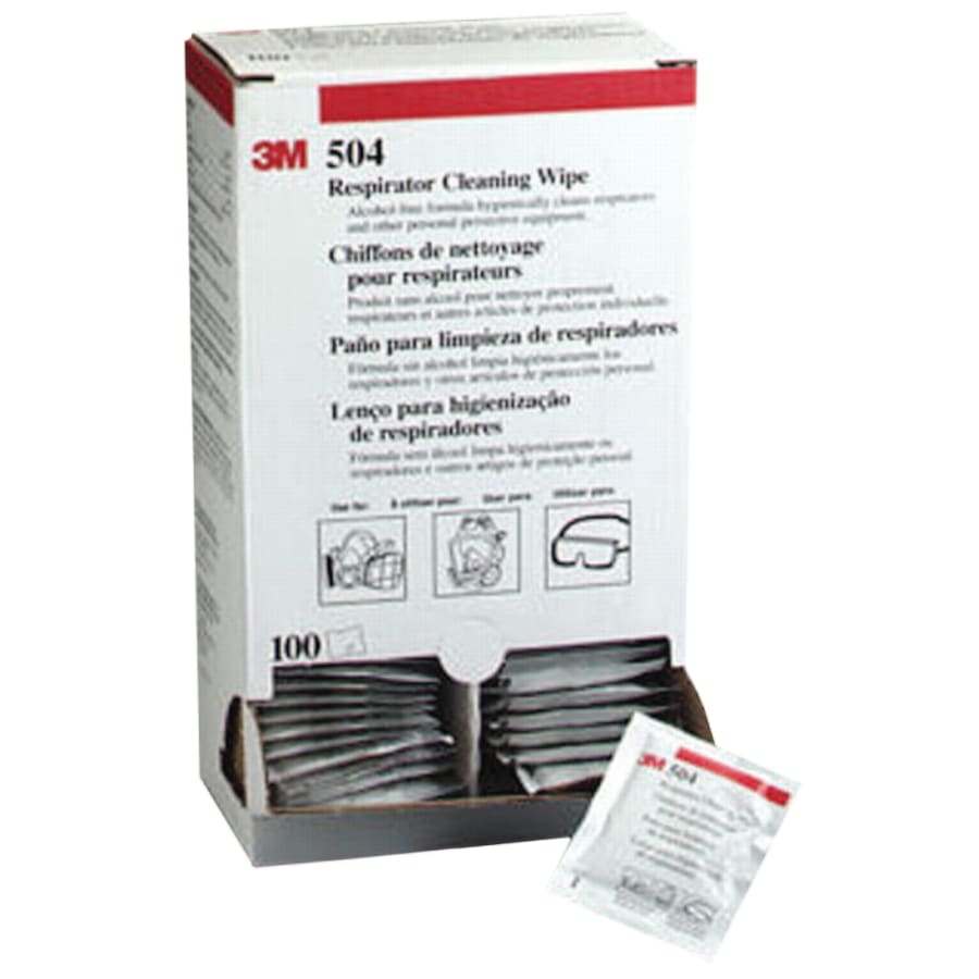 Respirator Cleaning Wipes 2-Case Bundle – 100/Pack (200 Wipes Total) - 504 - 3M