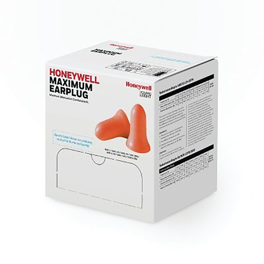 MAXIMUM Disposable Foam Earplugs 2-Case Bundle – 500-Pair/Box (1,000 Pairs Total) – MAX-1-D – Howard Leight