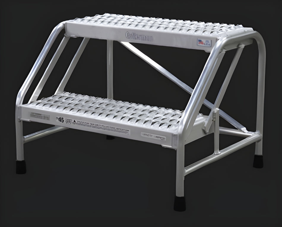 Step Stand - Aluminum, 2 Step - 24" Tread Width - Cotterman