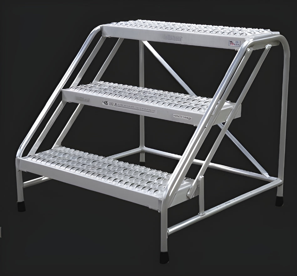 Step Stand - Aluminum, 3 Step - 24" Tread Width - Cotterman