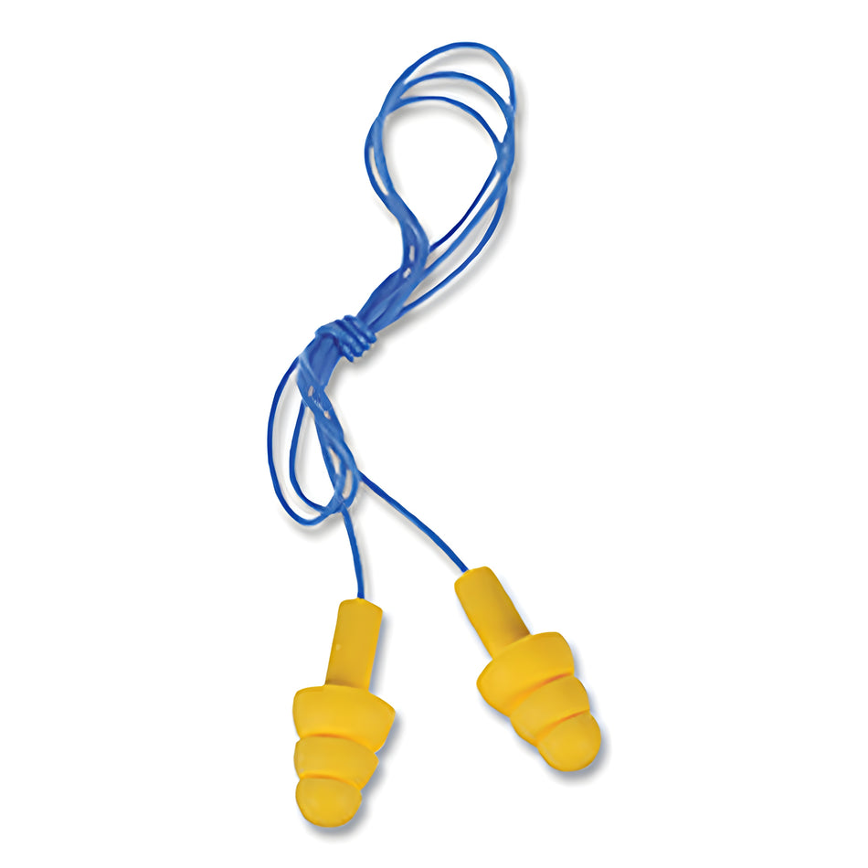 E-A-R Ultrafit Earplugs Yellow Corded 100/Box – 340-4004 – 3M