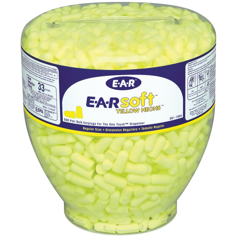 One Touch™ Earplug Dispenser 2-Case Bundle – 500/Bottle (1,000 Earplugs Total) - 391-1004 - 3M