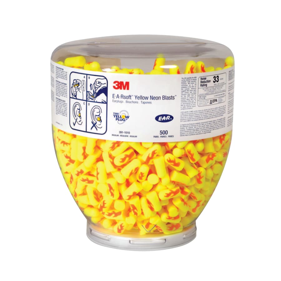 E-A-Rsoft™ Yellow Neons™ Foam Earplugs 2-Case Bundle – 500/Bottle (1,000 Pairs Total) – 391-1010 – 3M
