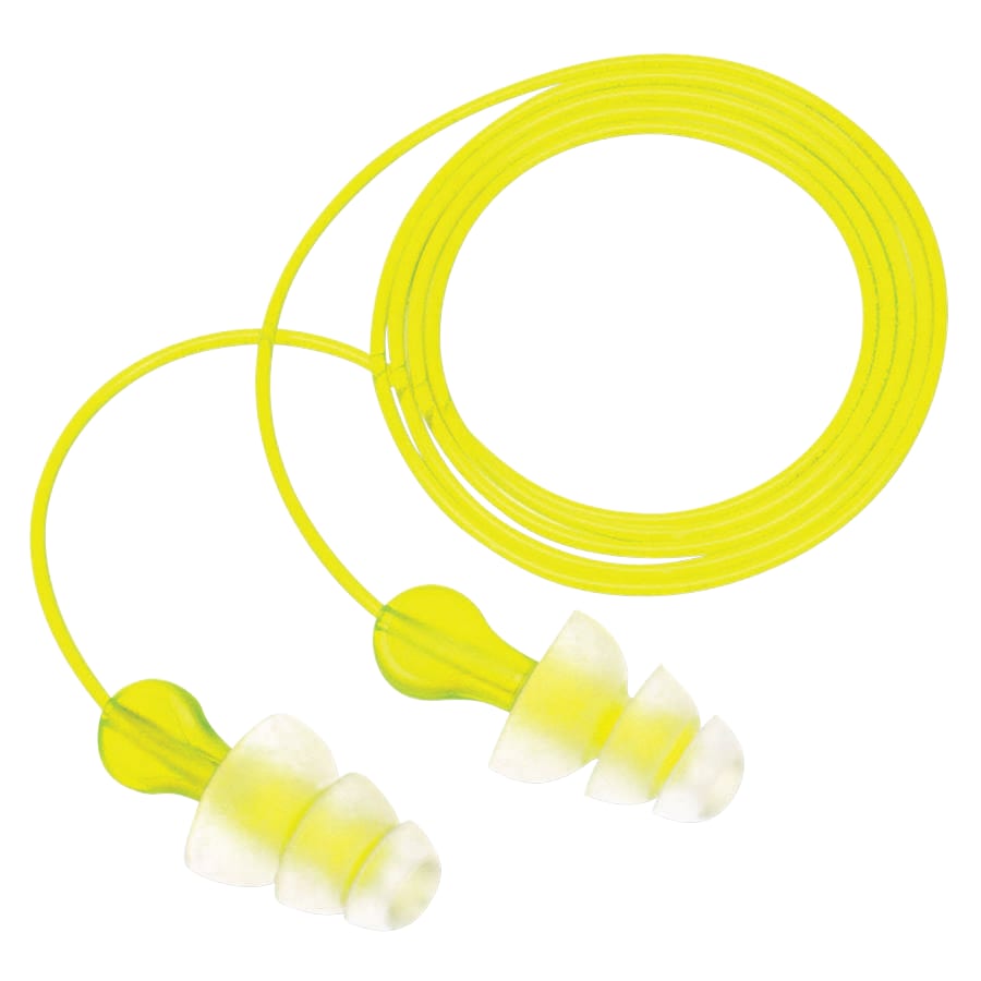 Tri-Flange Earplugs Clear Corded 100/Box – P3000 – 3M