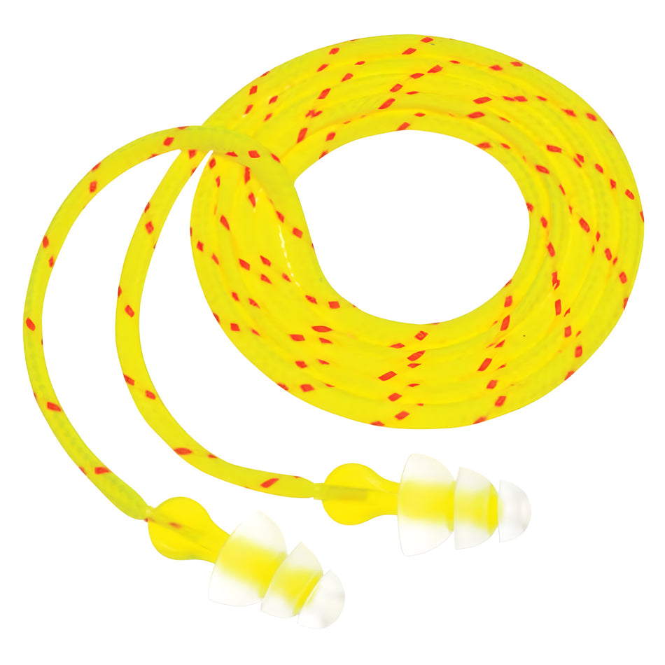 Tri-Flange Earplugs Clear Cloth Cord 100/Box – P3001 – 3M