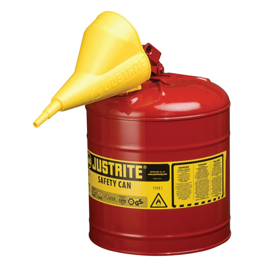 Type I Steel Safety Can Gas 5 Gal - Pack of 2 – 7150110 – Justrite