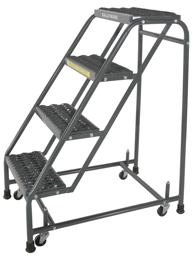 Spring Loaded Caster Ladder - 4 Step, No Handrails - Ballymore