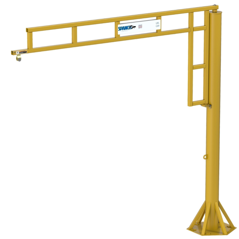 500 lbs. Capacity Enclosed Track Jib Crane, Foundationless, 10'-0" Span, 12'-0" Height Under Beam