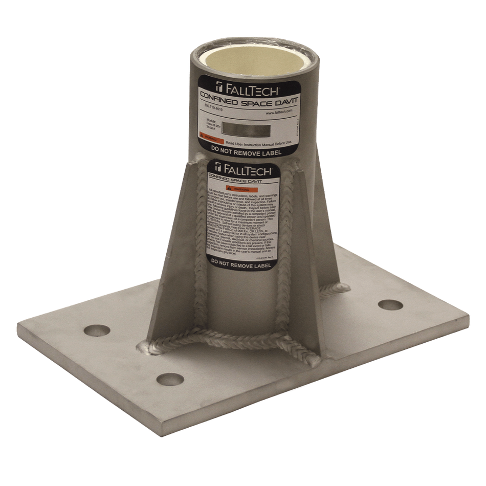 Center-Mount Stainless Steel Bolt-On Fixed Davit Base – 65040CMS – FallTech
