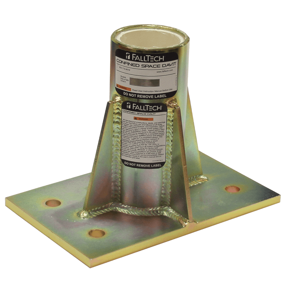 Center-Mount Plated Steel Bolt-On Fixed Davit Base – 65040CMZ – FallTech