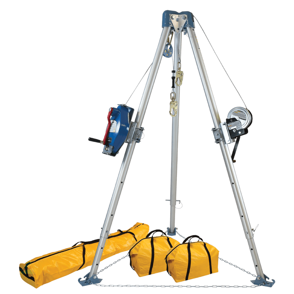 11' Confined Space Tripod System with 60' Galvanized SRL-R and Personnel Winch – 7504 – FallTech