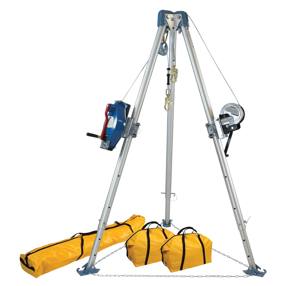 11' Confined Space Tripod System with 60' Stainless Steel SRL-R & Personnel Winch – 7504S – FallTech