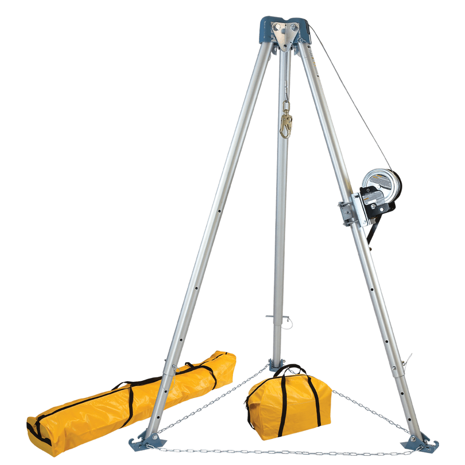 11' Confined Space Tripod System with 60' Stainless Steel Personnel Winch – 7505S – FallTech