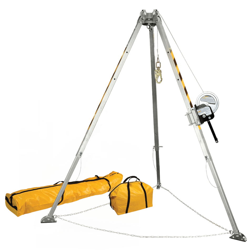 8' Confined Space Tripod System with 60' Stainless Steel Personnel Winch – 7507S – FallTech