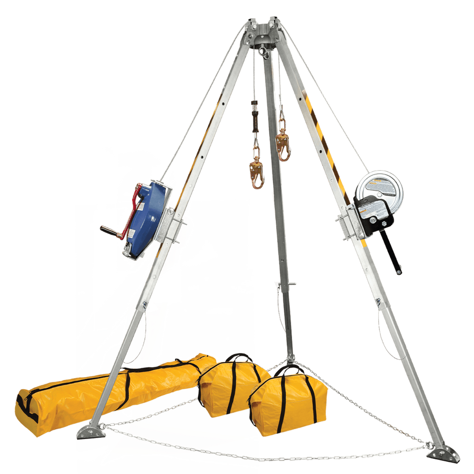 8' Confined Space Tripod System with 60' Galvanized SRL-R and Personnel Winch – 7509 – FallTech