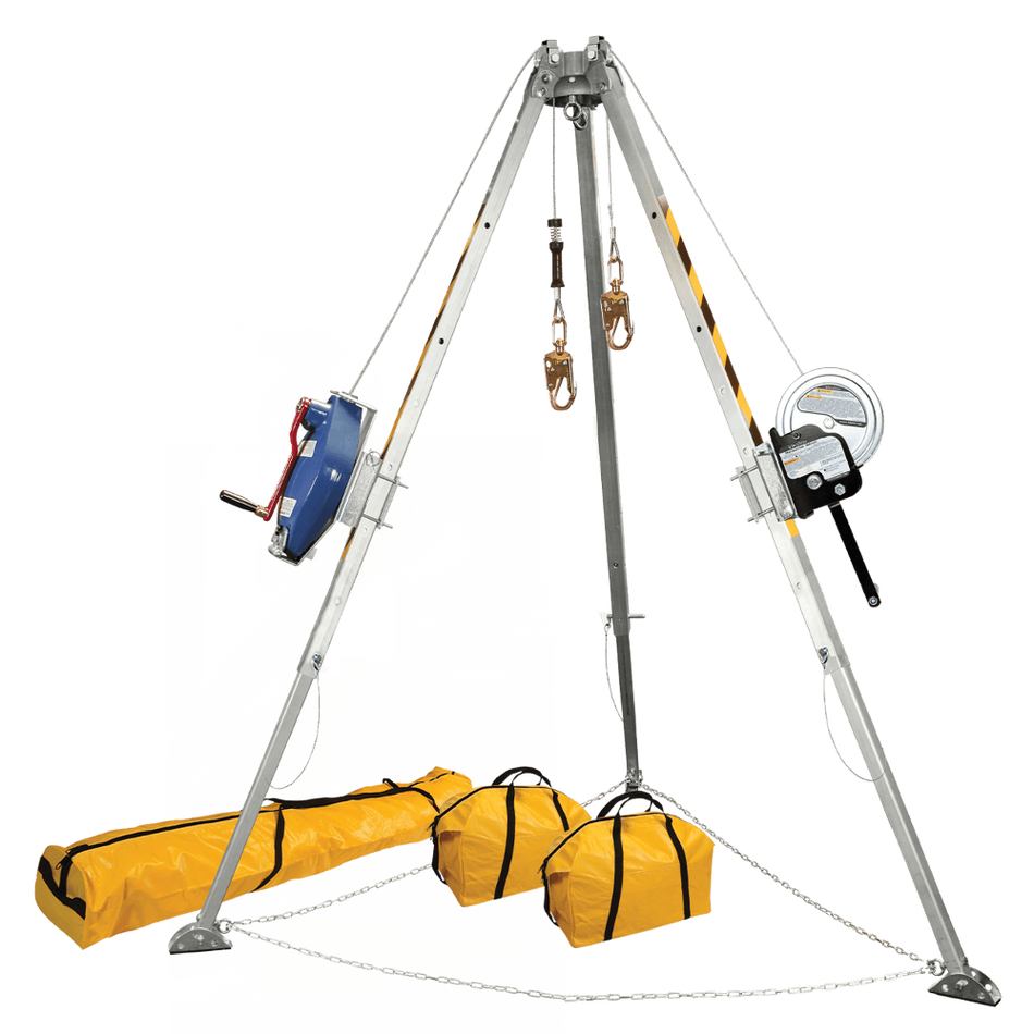 8' Confined Space Tripod System with 60' Stainless Steel SRL-R & Personnel Winch – 7509S – FallTech