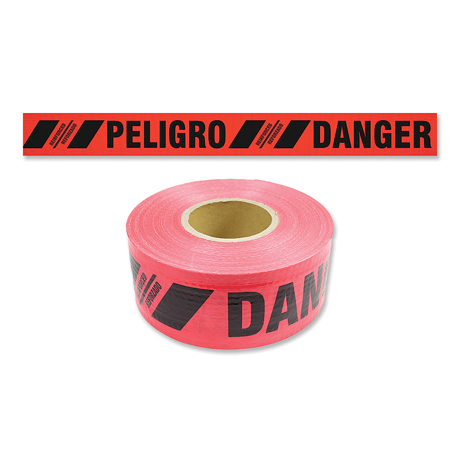 Reinforced Barricade Tape Danger/Peligro 3 in x 500 ft - Pack of 6 – SBR35XR174 – Presco