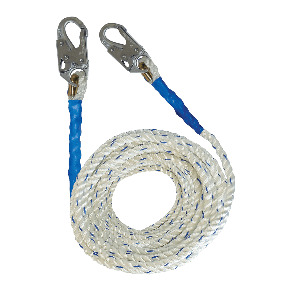Premium Polyester Blend Vertical Lifeline with Double Hooks – FallTech