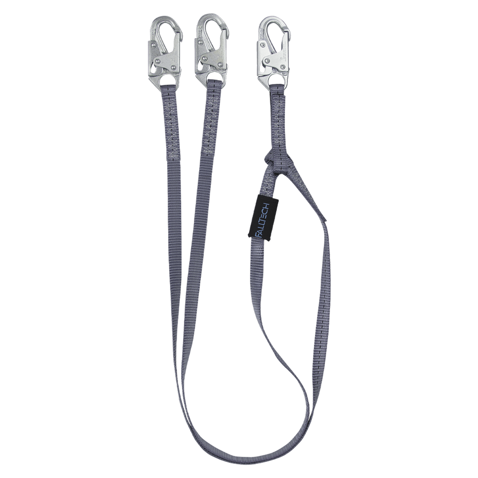 6' Web Restraint Lanyard, Double-Leg Fixed-Length with Steel Snap Hooks – 8206Y – FallTech