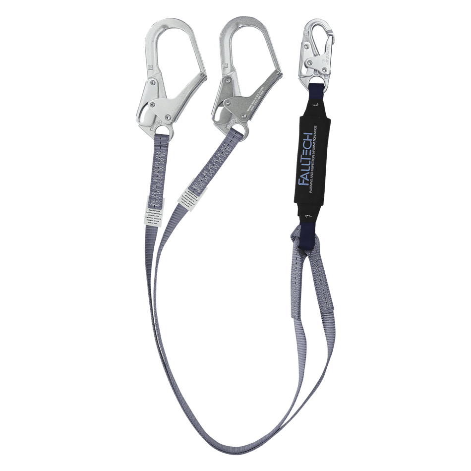 6' ViewPack® Energy Absorbing Lanyard, Double-leg with Steel Rebar Connectors – 8260733FT – FallTech