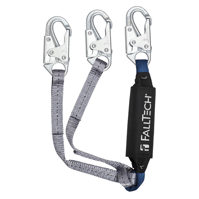 3ft ViewPack Energy Absorbing Lanyard - Double Leg w/ Snaphooks - FallTech