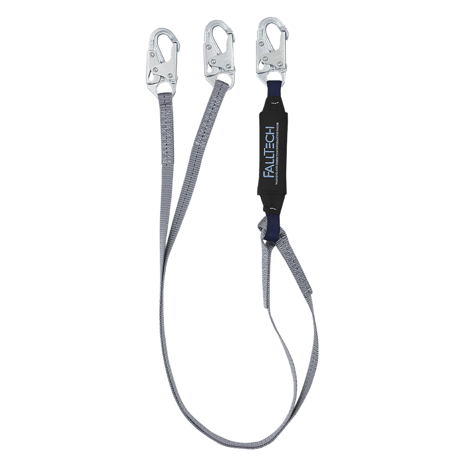 6' ViewPack® Energy Absorbing Lanyard, Double-Leg with Steel Snap Hooks – 82608 – FallTech