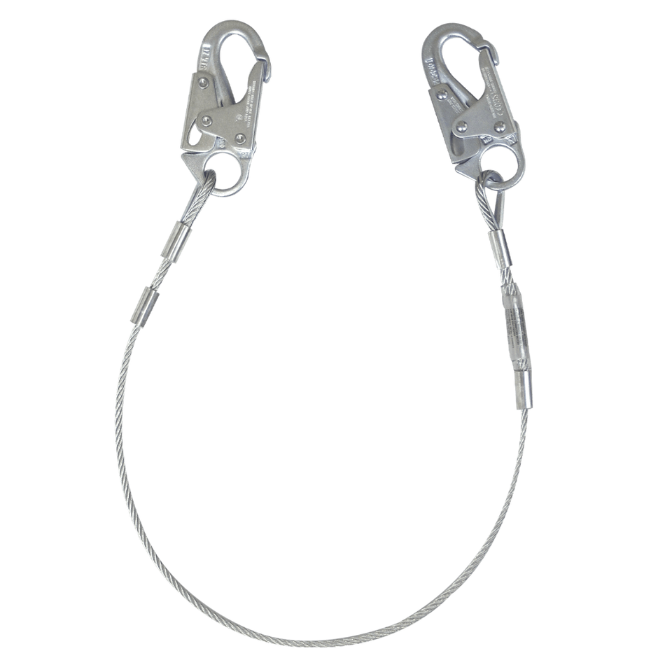 3' Cable Restraint Lanyard, Fixed-Length with Steel Snap Hooks – 830636 – FallTech