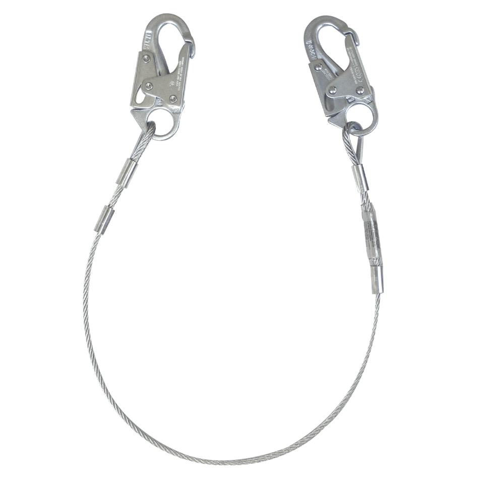4' Cable Restraint Lanyard, Fixed-Length with Steel Snap Hooks – 83064 – FallTech
