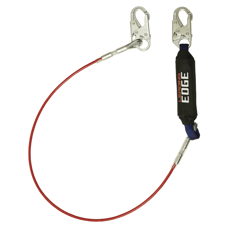 6' Leading Edge Cable Energy Absorbing Lanyard, Single-leg with Steel Snap Hooks – 8354LE – FallTech