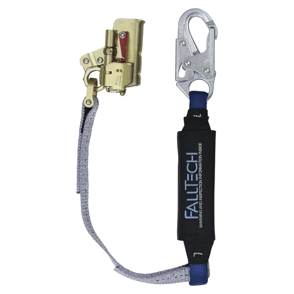 Trailing Rope Adjuster with Park Function and 3' ViewPack® Energy Absorbing Lanyard – 8355 – FallTech