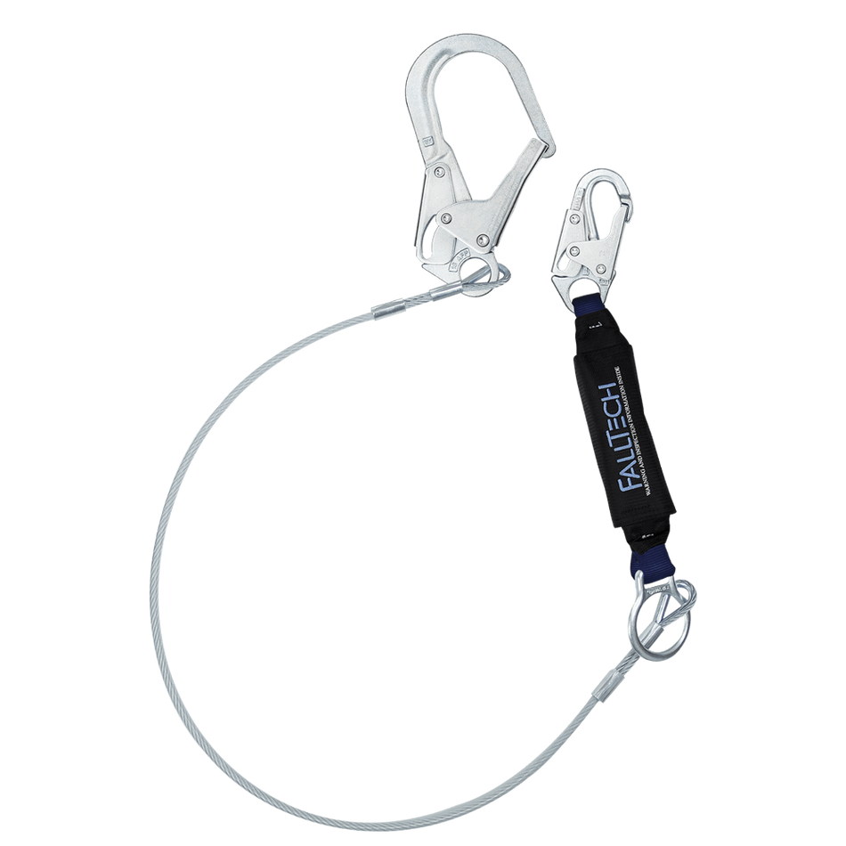 6' ViewPack® Coated Cable Energy Absorbing Lanyard, Single-Leg with Steel Connectors – 83573 – FallTech