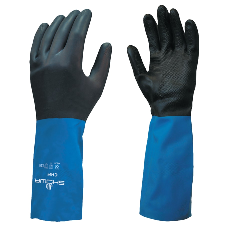 CHM Chemical Protection Neoprene-Coated Gloves Large - Case of 5 - 12/Pk (60 Total) – CHML-09 – SHOWA