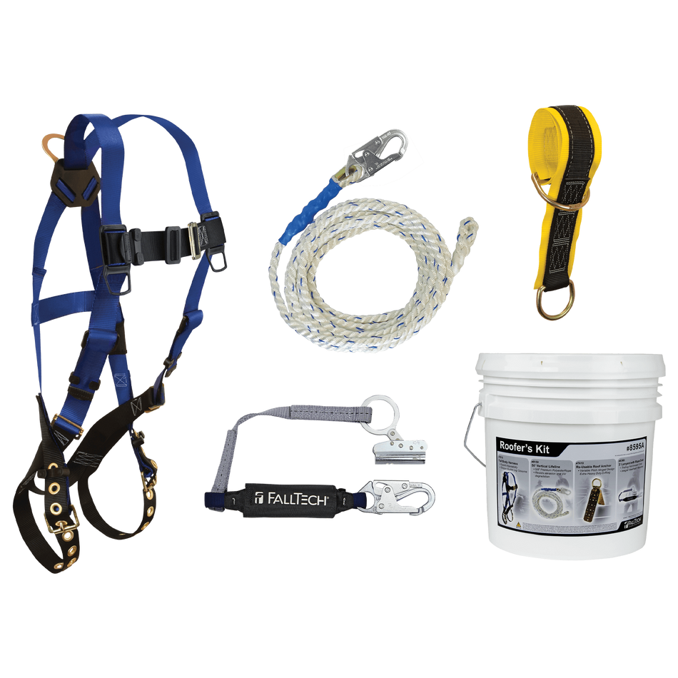 Roofer's Kit with 6' Pass-Through Anchor & Trailing Rope Adjuster – 9103JK – FallTech