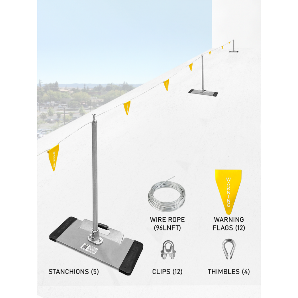 96' Warning Line System Kit with Base and Handle - WLS16 - Frontline