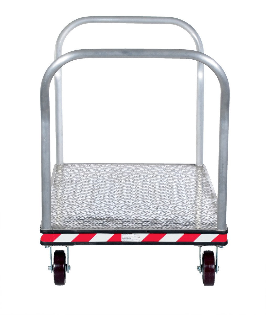 3600 Lb. Aluminum Heavy Duty Dual Handle Tread Plate Platform Truck ...
