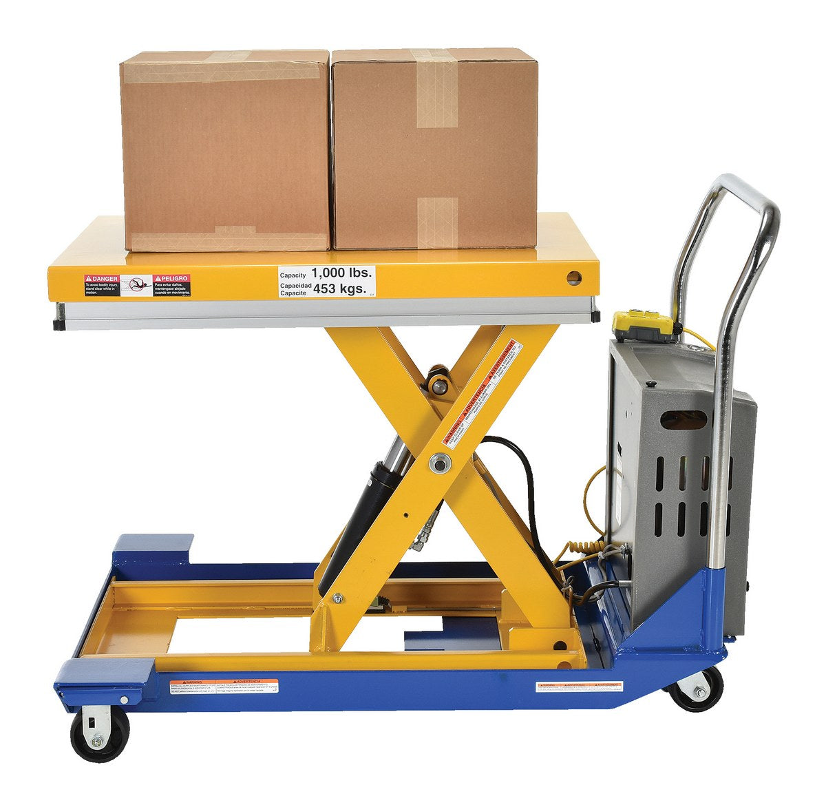 1,000 Lb. Steel DC Powered Scissor Cart – CART-23-10-DC – Vestil ...